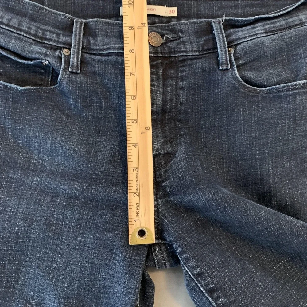 Levis 505 Jeans Womans‎ 30 (31x28) Blue Straight Leg Stretch Denim Mid Rise